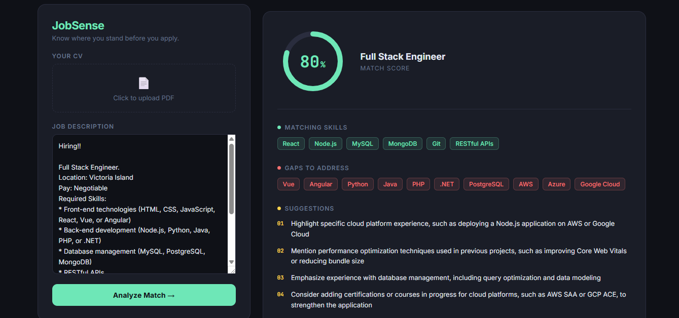 JobSense AI CV Analyzer